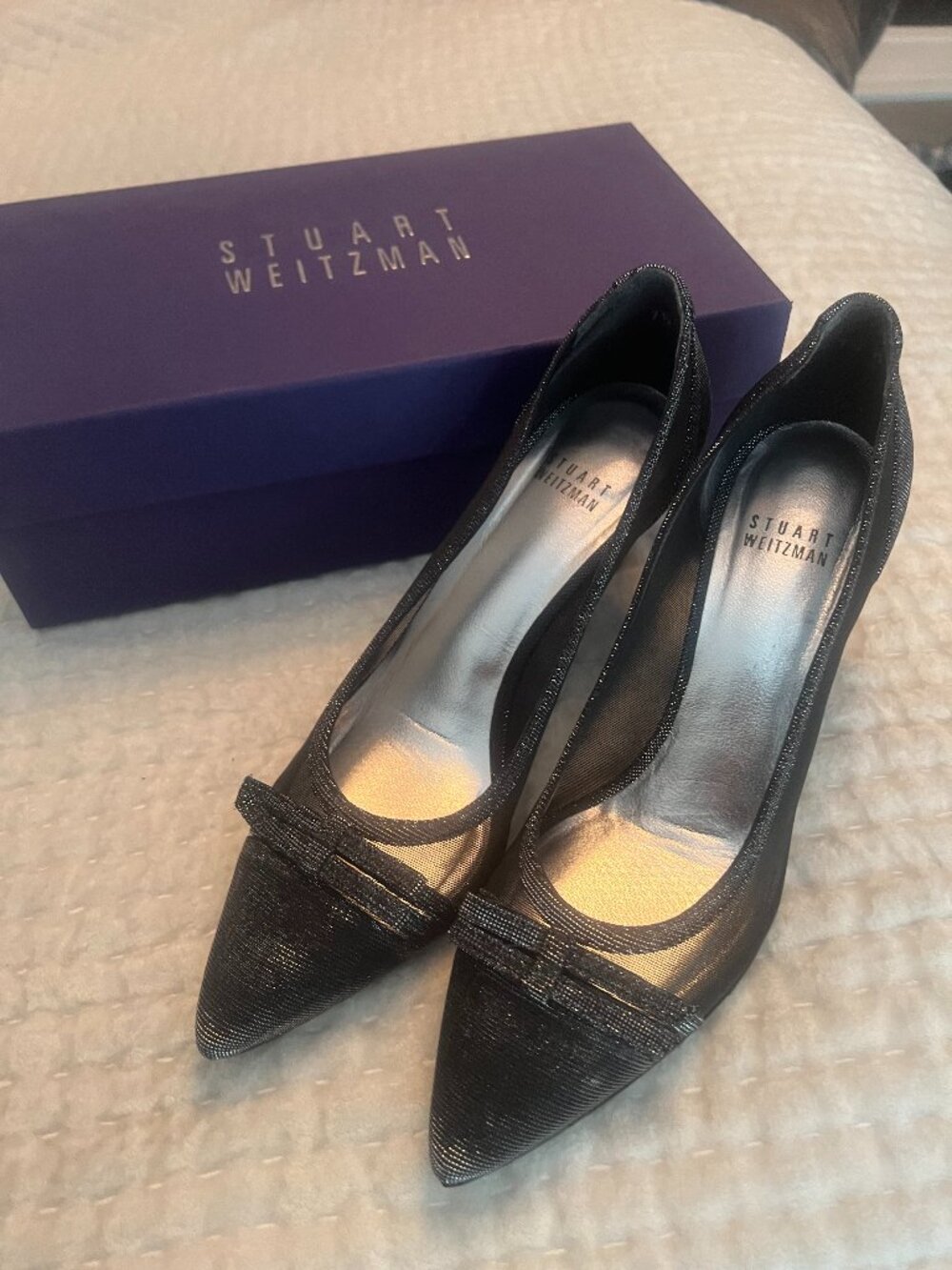 Stuart Weitzman Mesh Metallic Pumps